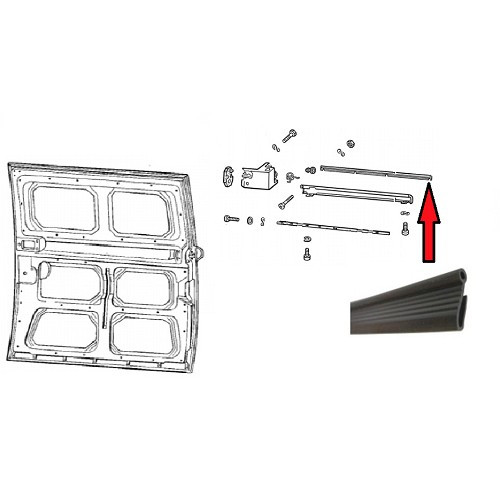  Joint de rail de porte coulissante droit ou gauche pour VOLKSWAGEN Combi Bay Window (08/1967-07/1979) - KA13115 