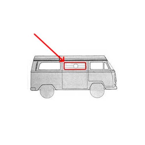  1 junta de vidrio lateral central para furgoneta Westfalia del 68 al 79. - KA13123 