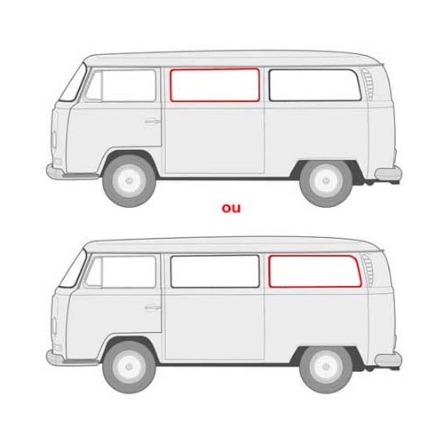 1 junta de vidrolateral corrediço para Combi 68 ->79 - KA13125