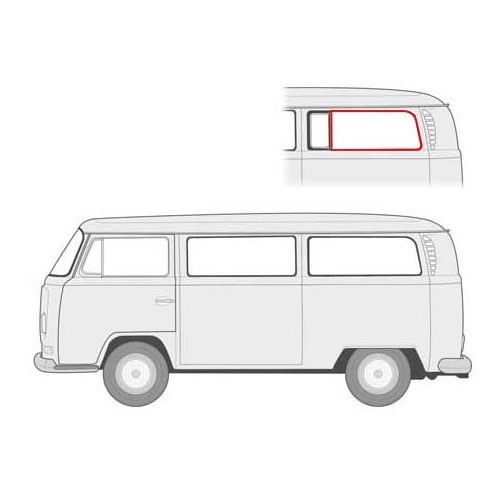  Große Seitenfensterdichtung 3/4 mit Spoiler für VOLKSWAGEN Kombi (1968-1979) - KA13127 