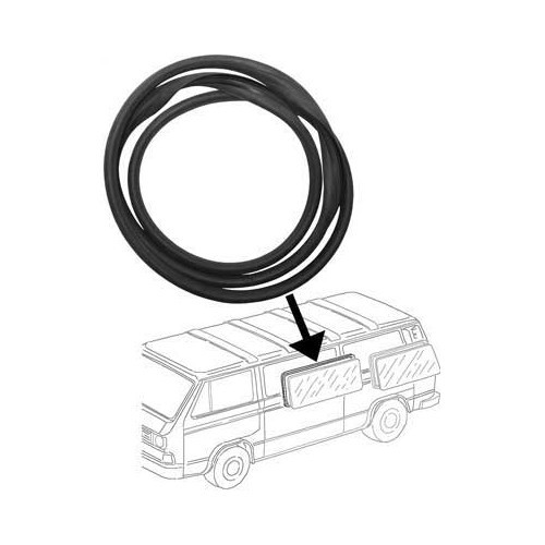 Grote zijruitafdichting links midden carrosserie voor VOLKSWAGEN Transporter T25 (1979-1992) - KA13131