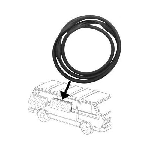 Grote raamafdichting op carrosserie voor rechter schuifdeur voor VW Transporter T25 van 1985 tot 1992 - KA13132