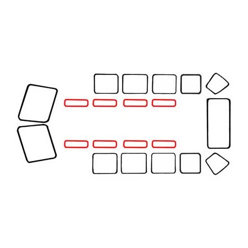 Gasket for Samba roof window for VOLKSWAGEN Combi Split (1955-1967) - KA13160