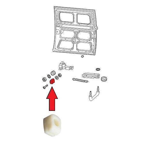  Guide de porte coulissante droite pour Combi 68 ->79 - KA13235 