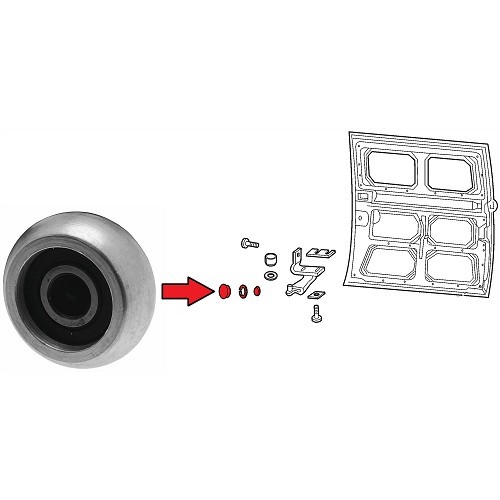 Sliding door hinge tensioner for Kombi 68 ->79