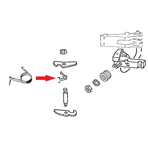  Spring on sliding door hinge pin for VW Bay Window - KA13272 