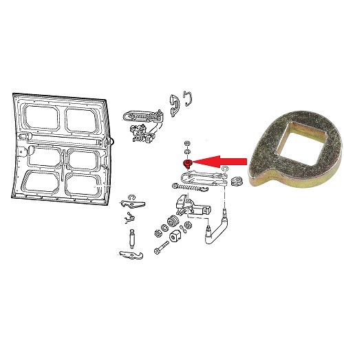  Câmara para mecanismo de porta deslizante para a janela da Baía Combi VW - KA13278 