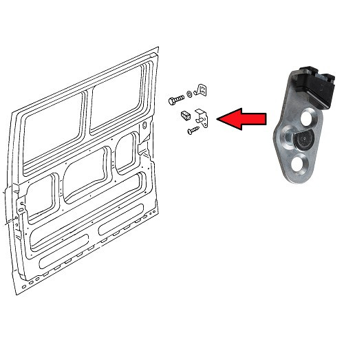 Sluitplaat voor schuifdeur achtersluiting voor VW Bay Window Combi - KA13279