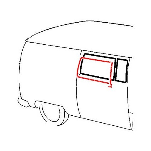  Aluminium lijstwerk DeLuxe voor de centrale 3/4 ruit rechts voor Combi 68 ->79 - KA13334 