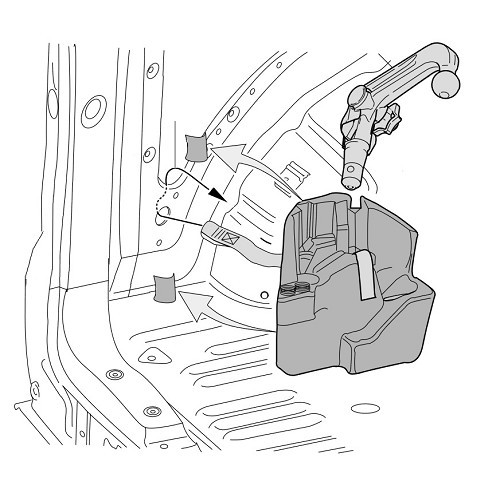 Boite de rangement pour rotule démontable sans outils Volkswagen Transporter T6 (04/2015-) - KA13481