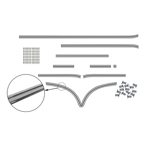  Molduras de lujo para VOLKSWAGEN Combi Split con puerta lateral derecha (-07/1967) - KA14711 