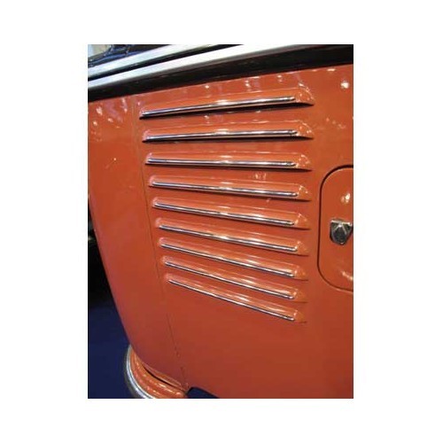 Polished stainless steel rear fender vent strips Bus VW Split Deluxe 55 -&gt;63 - KA14717