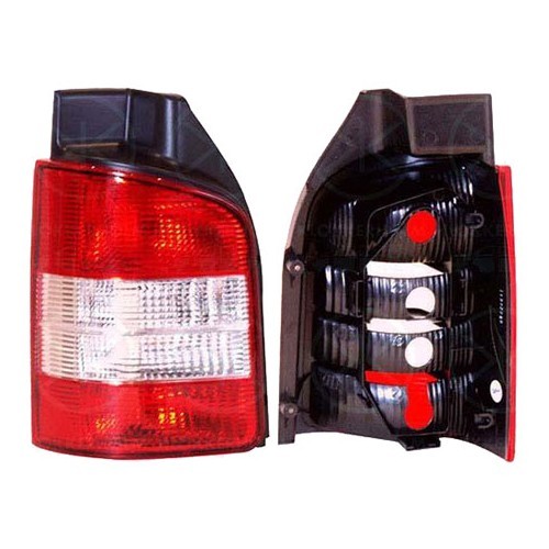  Achterlicht links rood en wit voor VOLKSWAGEN Transporter T5 met dubbele deuren (2003-2009) - KA15857 