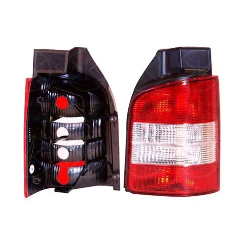  Achterlicht rechts rood en wit voor VOLKSWAGEN Transporter T5 met dubbele deuren (2003-2015) - KA15858 