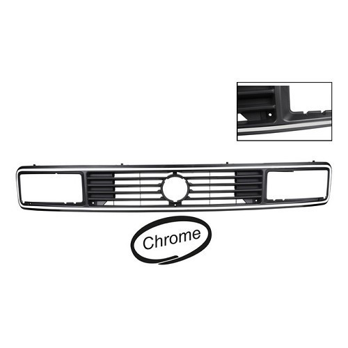  Verchroomde grille voor rechthoekige koplampen voor VW Transporter T25 / T3 - KA18405 