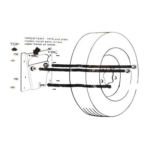 Support de roue de secours pour VOLKSWAGEN Combi Bay Window (1968-1979) - KA19000