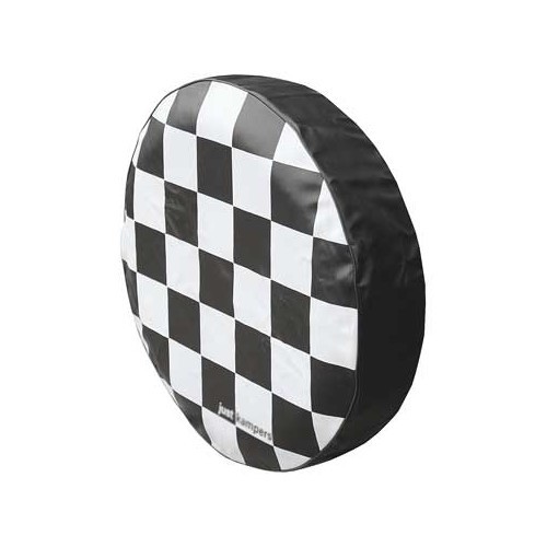 Black & white checked cover for 14 - 15" spare wheel - KA19006