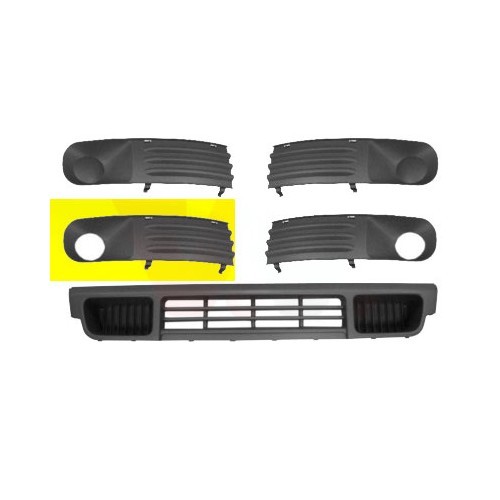  Grelha de pára-choques rectos cinza grafite com lâmpadas de nevoeiro para VW Transporter T5 combi / van de 2003 a 2009 - KA19514 