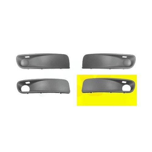  Grelha de pára-choques à esquerda com luz de nevoeiro para Caravela VW Transporter T5 / Multivan de 2003 a 2009 - KA19519 