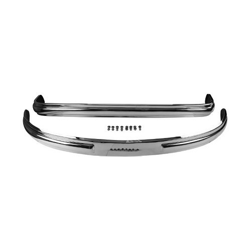  Ribbed stainless steel bumper for Volkswagen Bus Split (01/1950-07/1957), the pair - KA20107 