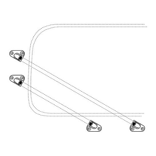 Extremidade da barra de proteção da janela do lado esquerdo para VOLKSWAGEN Combi Bay Window (08/1967-07/1979) - KB00343