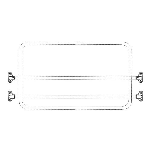  Fin de tringle de protection latérale de vitre arrière pour VOLKSWAGEN Combi Bay Window (08/1967-07/1979) - KB00345-1 