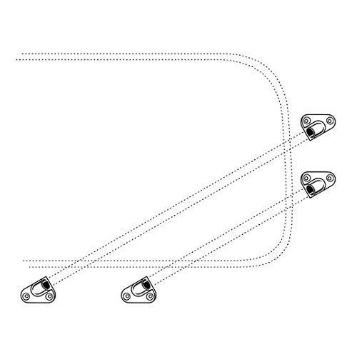 Extremo derecho de la barra de protección de la ventanilla lateral para VOLKSWAGEN Combi Bay Window (08/1967-07/1979) - KB00347