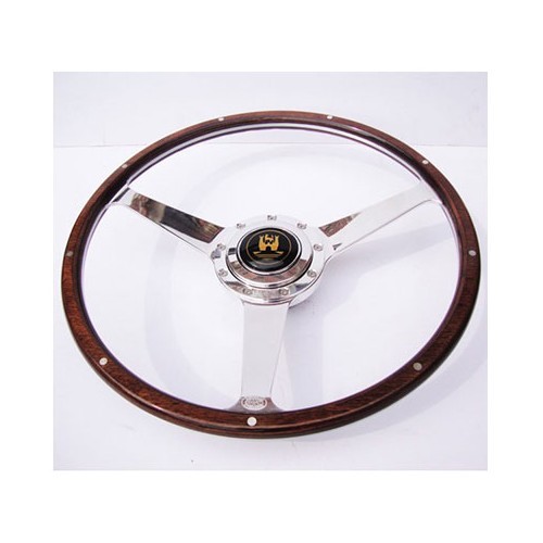 Wooden steering wheel for Kombi Split, with hub and button - KB00501