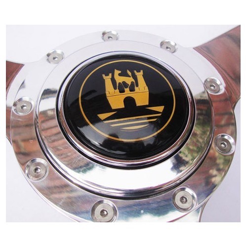 Wooden steering wheel for Volkswagen Beetle 60 ->74, with hub and button - KB00504