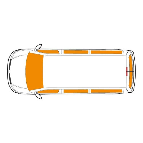 5-laagse thermische binnenisolatie voor Volkswagen Transporter T5 lang met dubbele achterdeuren (04/2003-09/2015) - 9 stuks - KB01059