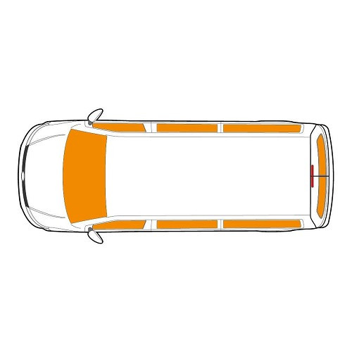  Isolanti termici interni a 5 strati per Volkswagen Transporter T6 lungo con doppio sportello posteriore (04/2015-07/2018) - 9 pezzi - KB01062-4 