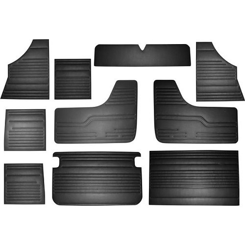  Zwarte vinyl deurpanelen voor VOLKSWAGEN Combi Bay Window (1971-1979) - KB22200 