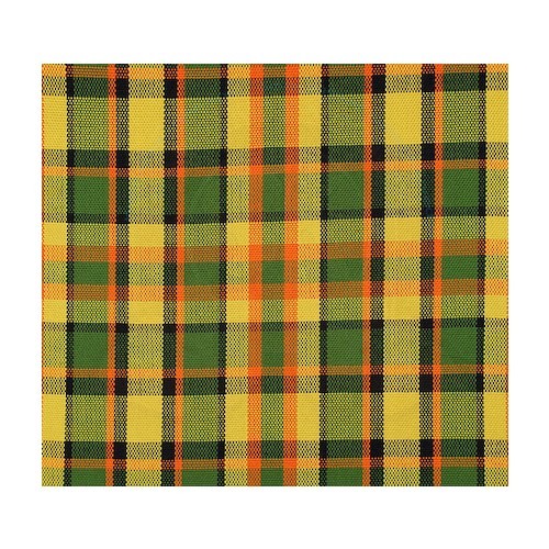  Westfalia Green orange checked pattern fabric - KB25761 