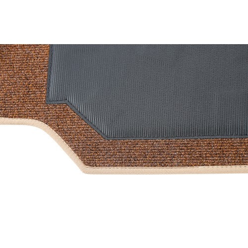 Front cabin carpet with bench seat for VOLKSWAGEN Combi Bay Window (08/1972-07/1979) - Brown - KB26809