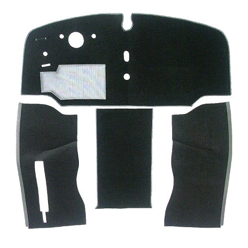  Tapete de cabina dianteiro de 2 lugares Luxe para VOLKSWAGEN Combi Bay Window (08/1967-07/1972) - Preto - KB26870 