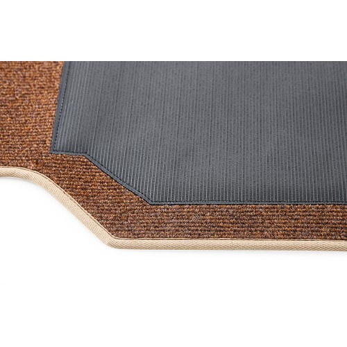 Luxe alfombra cabina delantera 2 plazas para VOLKSWAGEN Combi Bay Window (1973-1979) - Marrón - KB27386