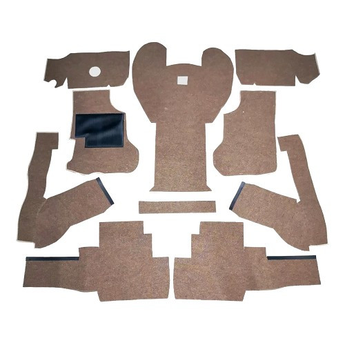  Luxury front cabin carpet for VOLKSWAGEN Transporter T25 turbo-Diesel (05/1979-07/1992) - brown - KB28092 