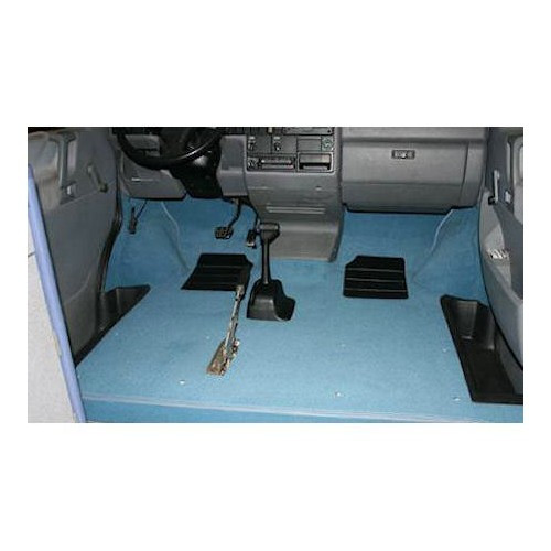  Alfombra cabina delantera sin paso trasero para VOLKSWAGEN Transporter T4 (1990-2003) - Negra - KB28141 