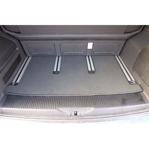 Charcoal grey rear floor and boot mat for VW Transporter T6 with 2 sliding doors - KB28223