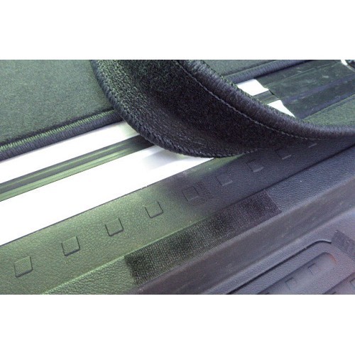 Charcoal grey rear floor and boot mat for VW Transporter T6 with 2 sliding doors - KB28223