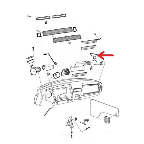 Linke Lüftungsdüse für Combi Bay Window 68 ->79 - KB31009