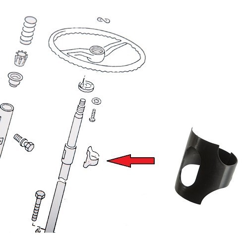 Stuurkolom Isolatie Ring voor VW Combi Bay Window 70 ->74 - KB34905