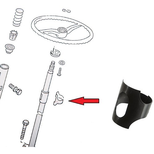 Anello isolamento piantone dello sterzo per VW Combi Bay Window 70 -> 74