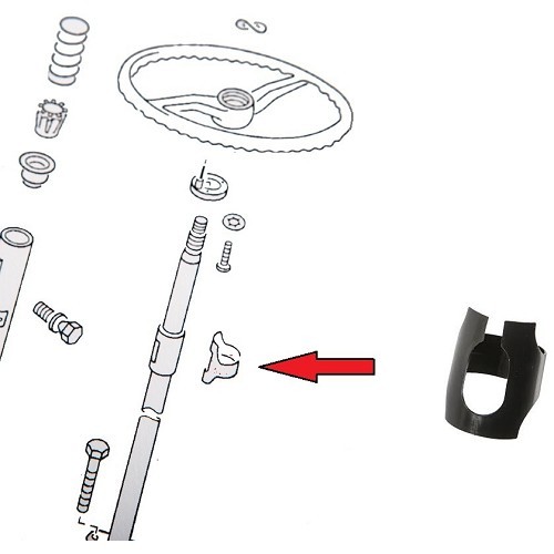  Anillo aislante de la columna de dirección para VW Combi Bay Window 68 ->69 - KB34906 