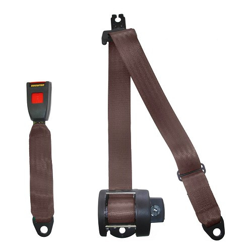  1 brown 3-point SECURON rear seat belt with reel for T25 - KB38033 