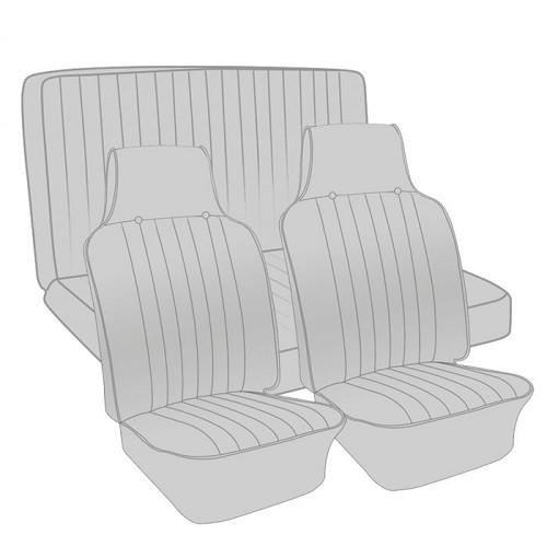  TMI-Sitzbezüge aus farbigem Glattvinyl für Karmann-Ghia Cabriolet 68 - KB43168 