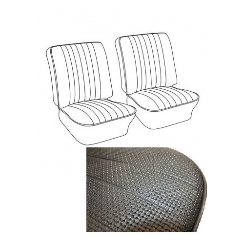  2 x TMI separate front seat covers in Original Black embossed vinyl for Camper 68 ->73 - KB43214 