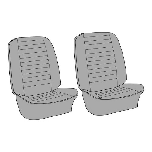  Hoes voor 2 afzonderlijke voorstoelen TMI reliëfvinyl voor VOLKSWAGEN Combi Bay Window (1968-1979) - KB43219 