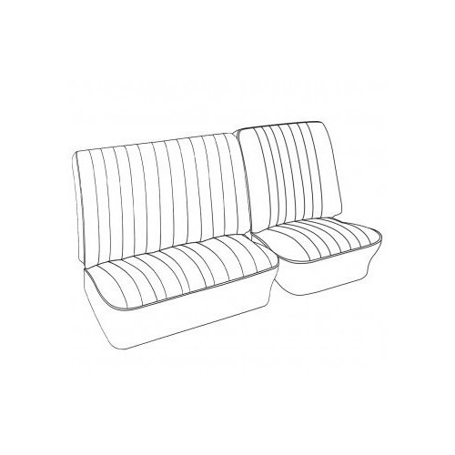  Front bench seat covers 1/3 - 2/3 TMI embossed vinyl for Combi Split 63 -&gt;67 - KB43241 