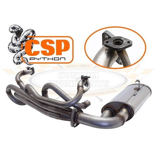  Escape de acero inoxidable CSP "Python" 38 mm con calentador para VW Combi 1600 72 -&gt;79 - KC20211 